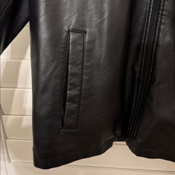 Dockers Faux Leather Jacket Men’s XL Quilt Lined Full Zipper - Picture 3 of 9